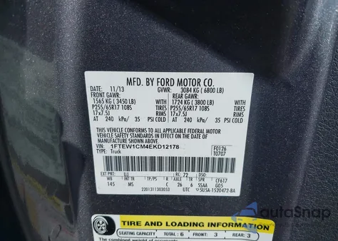 2014 Ford F-150 Xlt z USA, uszkodzony, nr VIN 1FTEW1CM4EKD12178